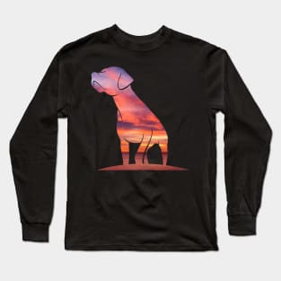 Sunset Background Labrador Dog Long Sleeve T-Shirt